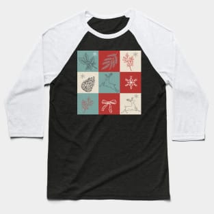 Deer Christmas Patterns | Christmas Ornament Gift Ideas Baseball T-Shirt